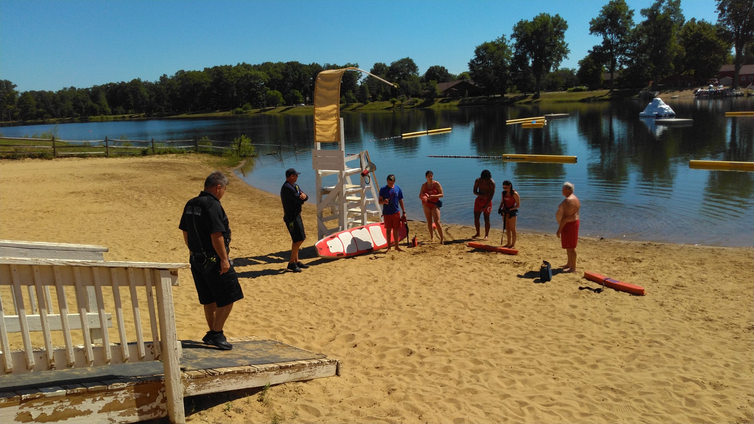 Lifeguards on duty at Olander Lake in Sylvania, Ohio.